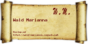 Wald Marianna névjegykártya